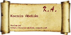 Kocsis Abdiás névjegykártya